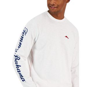 Tommy Bahama White Long Sleeve Shirt with Red and Blue Accents